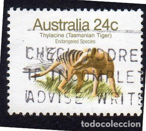 Sellos: Australia. Fauna. Tigre de Tasmania. 1981. YT-748. Usado